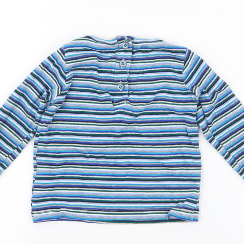 NEXT  Multicoloured Striped 100% Cotton Jersey T-Shirt Size 6-9 Months Round Neck Pullover