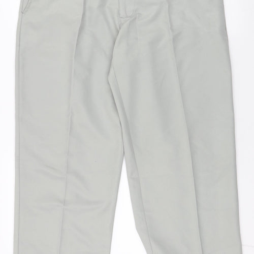 Slazenger Mens Green  Polyester Dress Pants Trousers Size 34 in L28 in Regular Zip