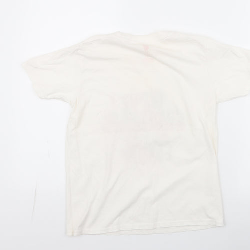 Liverpool FC Boys White  100% Cotton Jersey T-Shirt Size 9-10 Years Round Neck Pullover