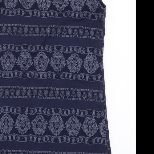 New Look Womens Blue Paisley Polyester Jersey Tank Size 8 Round Neck