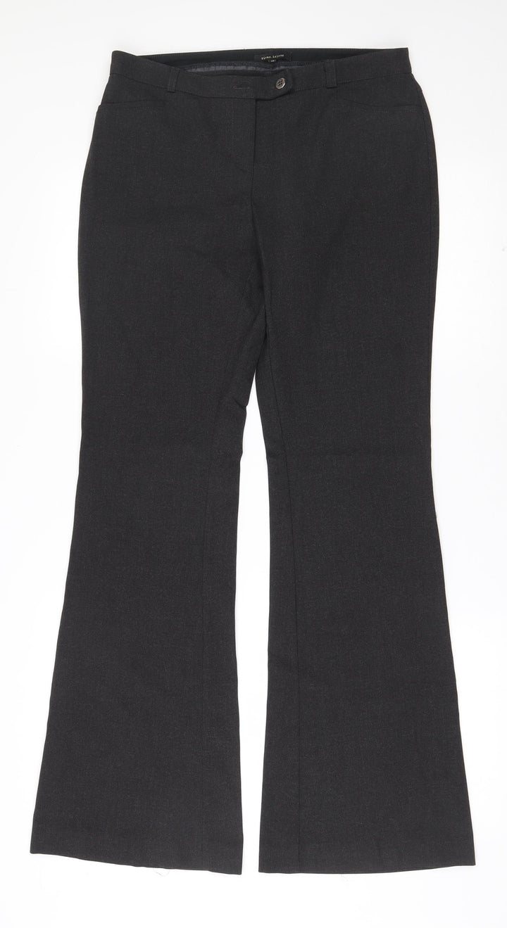 River Island Womens Grey Polyester Dress Pants Trousers Size 10 L32.5 in Regular Zip