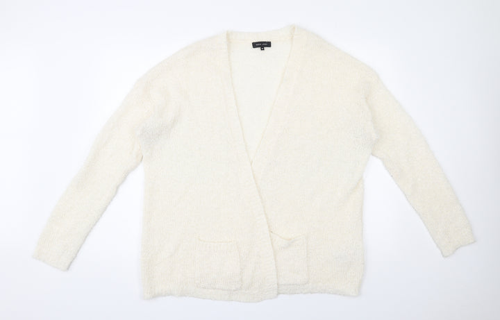 New Look Womens Ivory Round Neck  Acrylic Cardigan Jumper Size 18