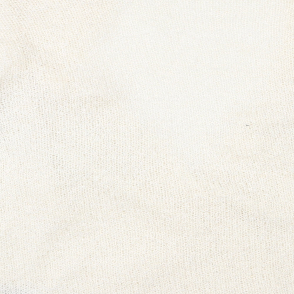New Look Womens Ivory Round Neck  Acrylic Cardigan Jumper Size 18