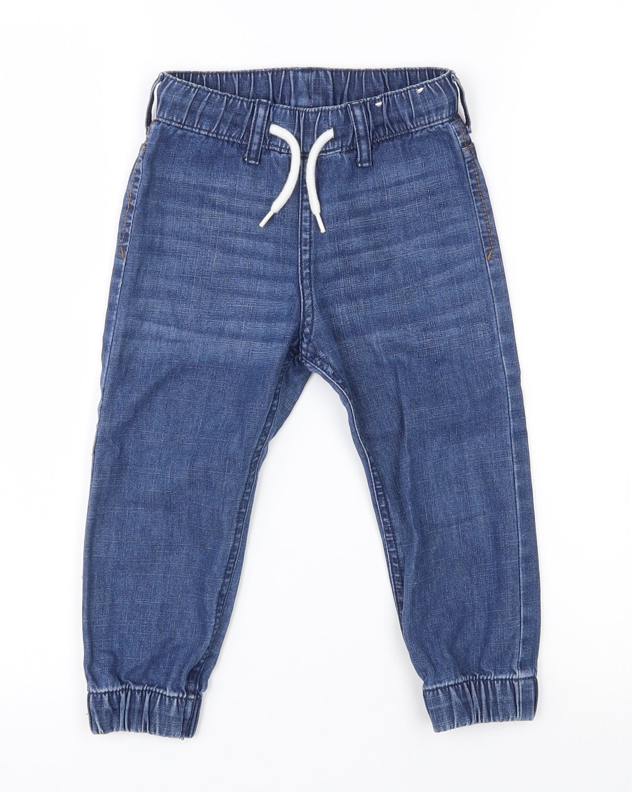 H&M Boys Blue  Cotton Jogger Trousers Size 2-3 Years  Regular Drawstring
