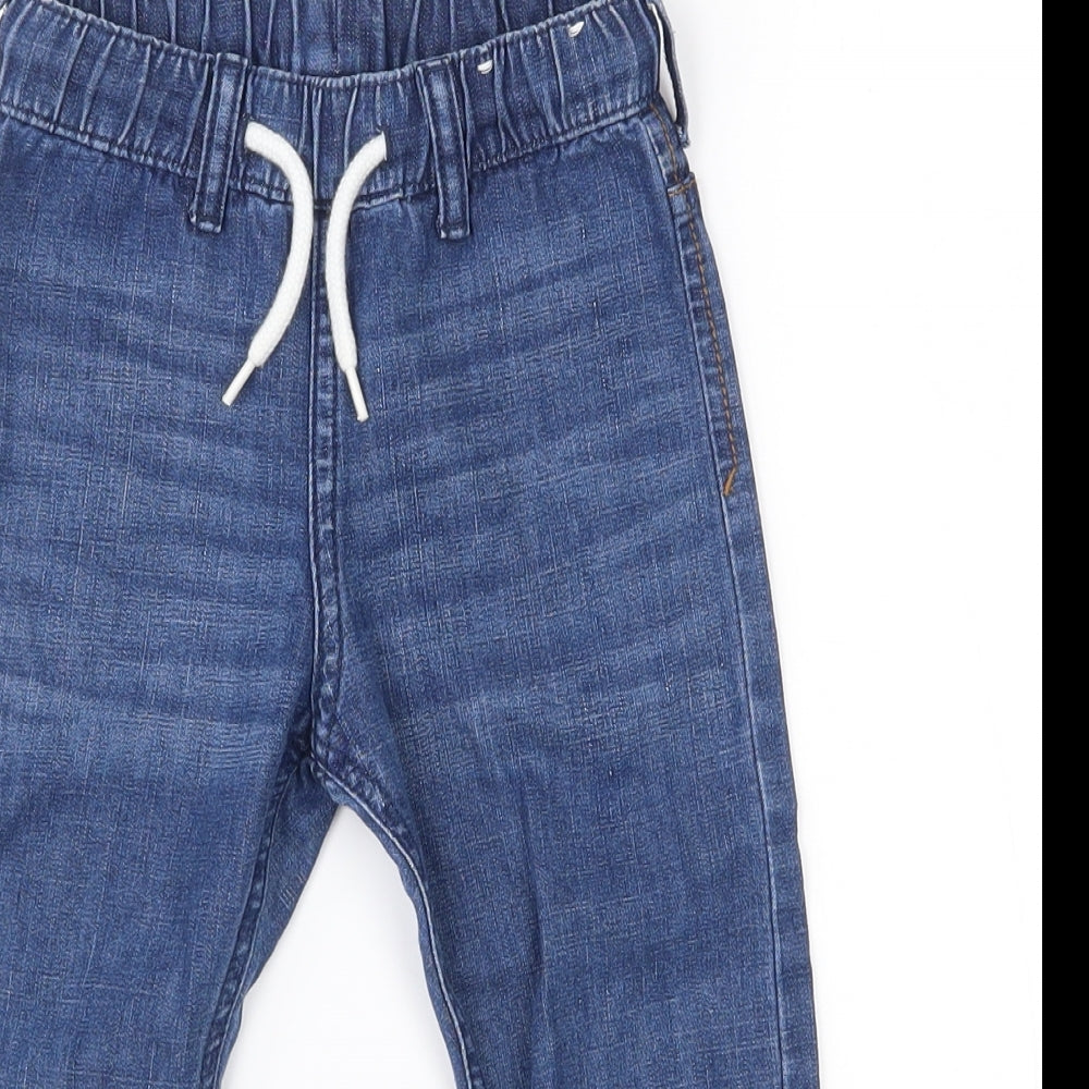 H&M Boys Blue  Cotton Jogger Trousers Size 2-3 Years  Regular Drawstring