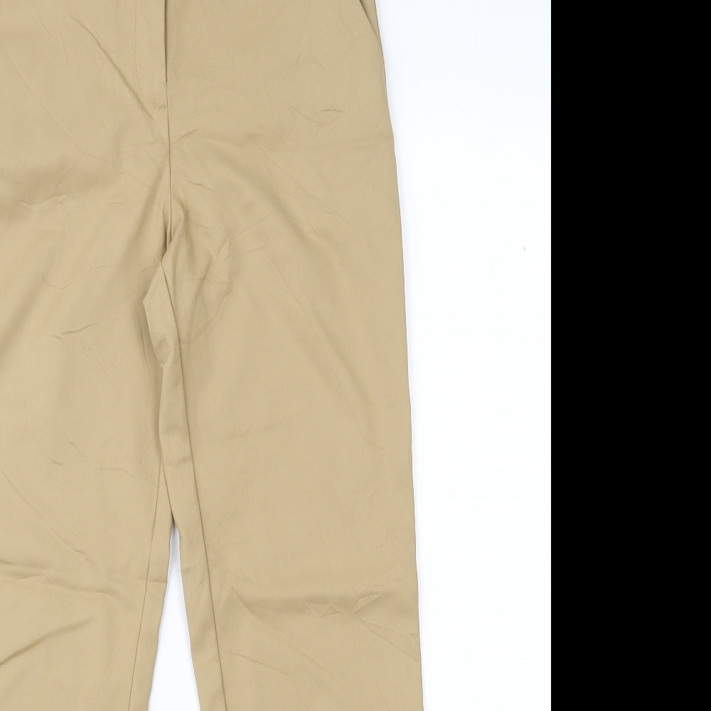 Primark Womens Beige  Cotton Capri Trousers Size 6 L28 in Regular Zip