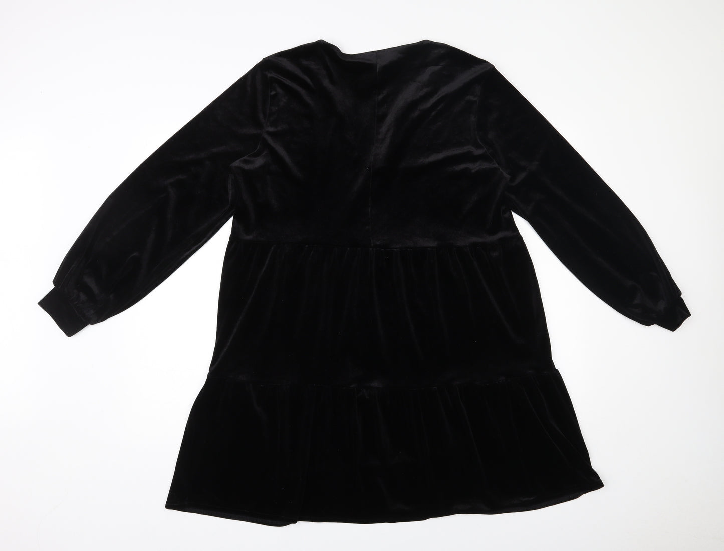 H&M Womens Black  Polyester Trapeze & Swing  Size M  V-Neck Pullover
