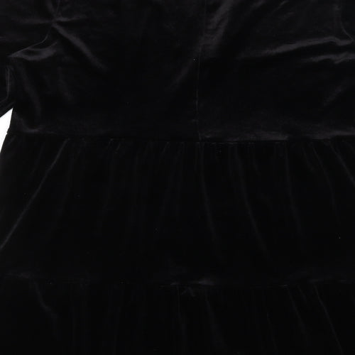 H&M Womens Black  Polyester Trapeze & Swing  Size M  V-Neck Pullover