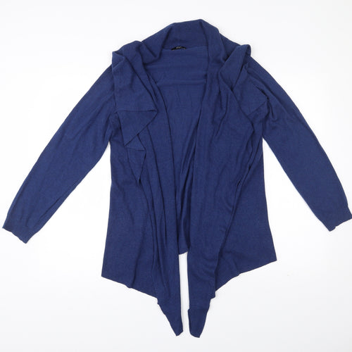 F&F Womens Blue V-Neck  Polyester Cardigan Jumper Size 14