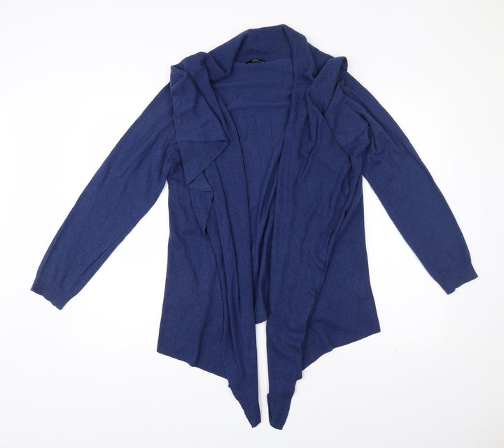 F&F Womens Blue V-Neck Polyester Cardigan Jumper Size 14