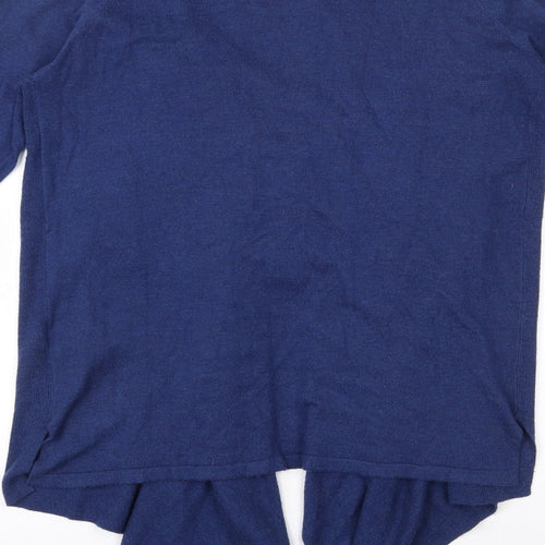 F&F Womens Blue V-Neck  Polyester Cardigan Jumper Size 14