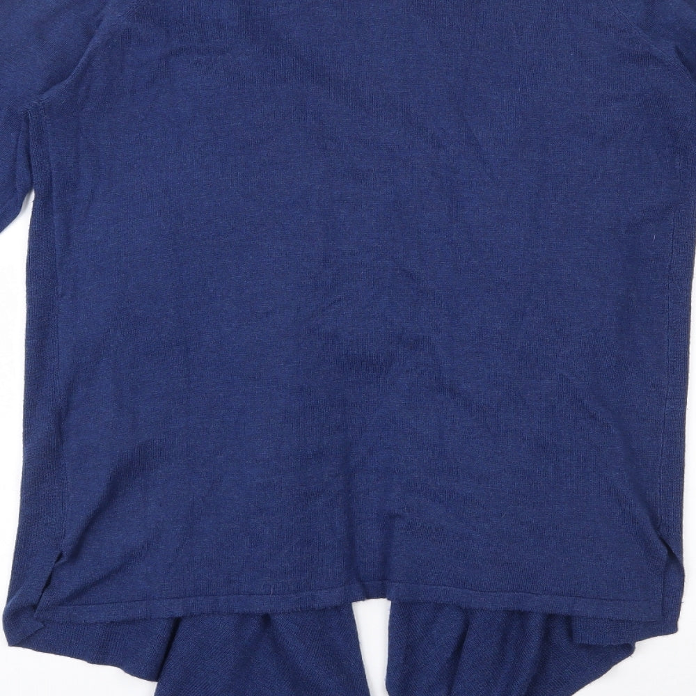 F&F Womens Blue V-Neck  Polyester Cardigan Jumper Size 14
