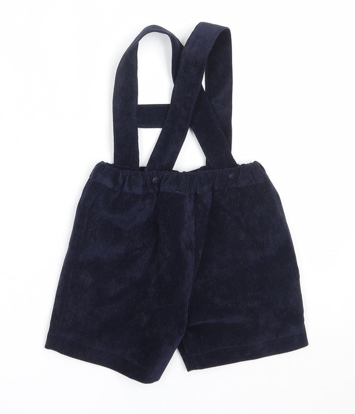 Preworn Boys Blue  Cotton Dungaree One-Piece Size 12 Months