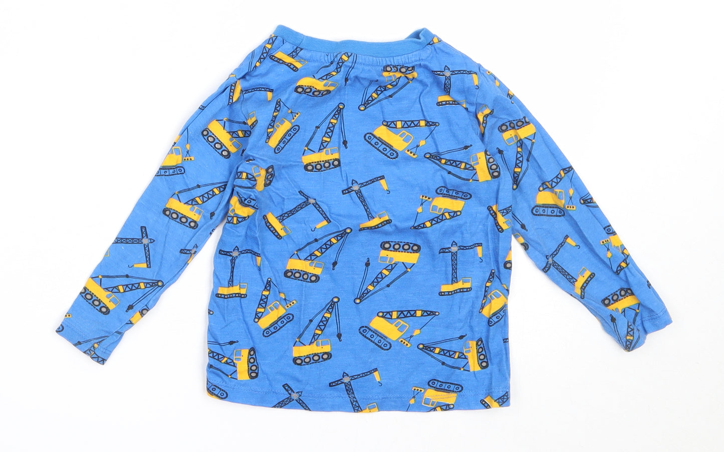 Dunnes Stores Boys Blue  Cotton Basic T-Shirt Size 18-24 Months Round Neck  - Crane