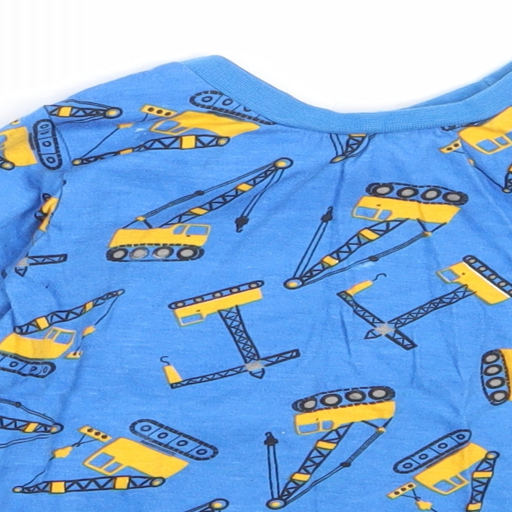 Dunnes Stores Boys Blue  Cotton Basic T-Shirt Size 18-24 Months Round Neck  - Crane