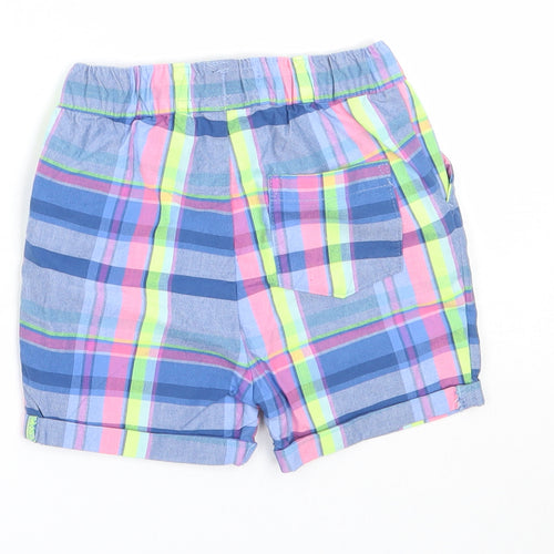 NEXT Boys Blue Check Cotton Cropped Trousers Size 12-18 Months