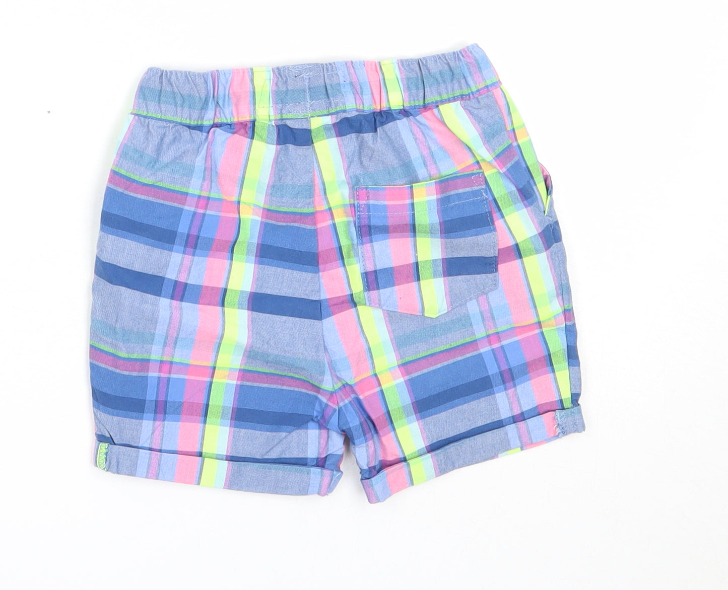 NEXT Boys Blue Check Cotton Cropped Trousers Size 12-18 Months
