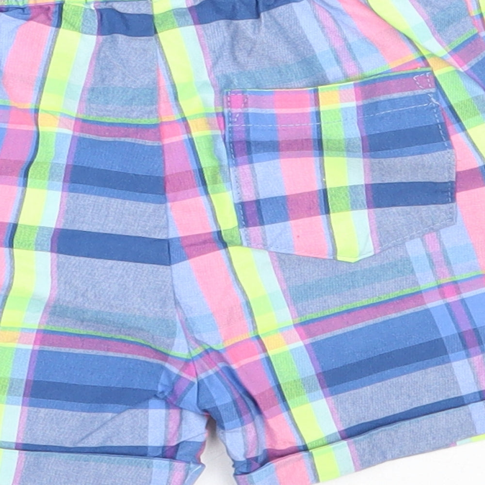 NEXT Boys Blue Check Cotton Cropped Trousers Size 12-18 Months
