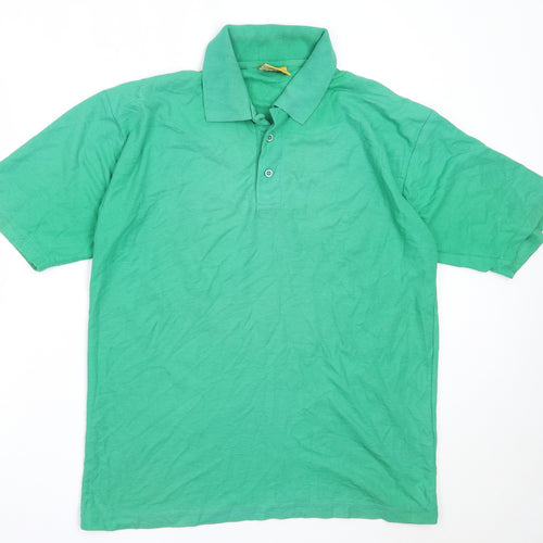 UCC Collection Mens Green  Cotton  Polo Size L Collared