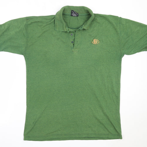Orno Clothing Mens Green  Cotton  Polo Size L Collared