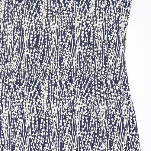 Adini Womens Blue  Viscose Fit & Flare  Size M  Round Neck
