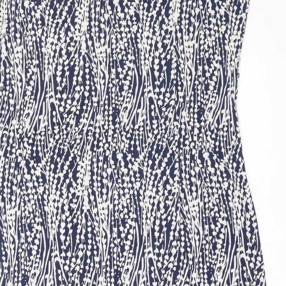 Adini Womens Blue  Viscose Fit & Flare  Size M  Round Neck