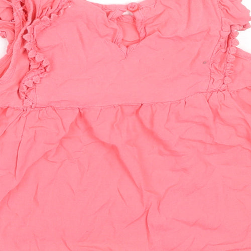 Primark Girls Pink  Viscose Basic Tank Size 5-6 Years Round Neck