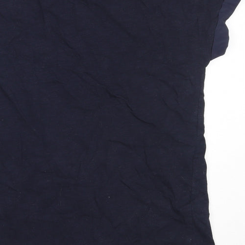 Oasis Womens Blue  Cotton Basic T-Shirt Size XS Round Neck
