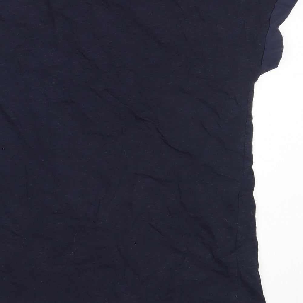 Oasis Womens Blue  Cotton Basic T-Shirt Size XS Round Neck