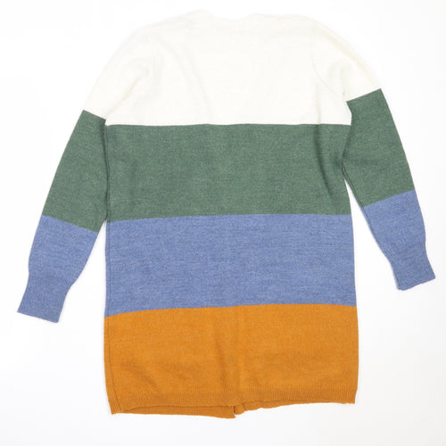 TU Womens Multicoloured Round Neck  Acrylic Cardigan Jumper Size 14