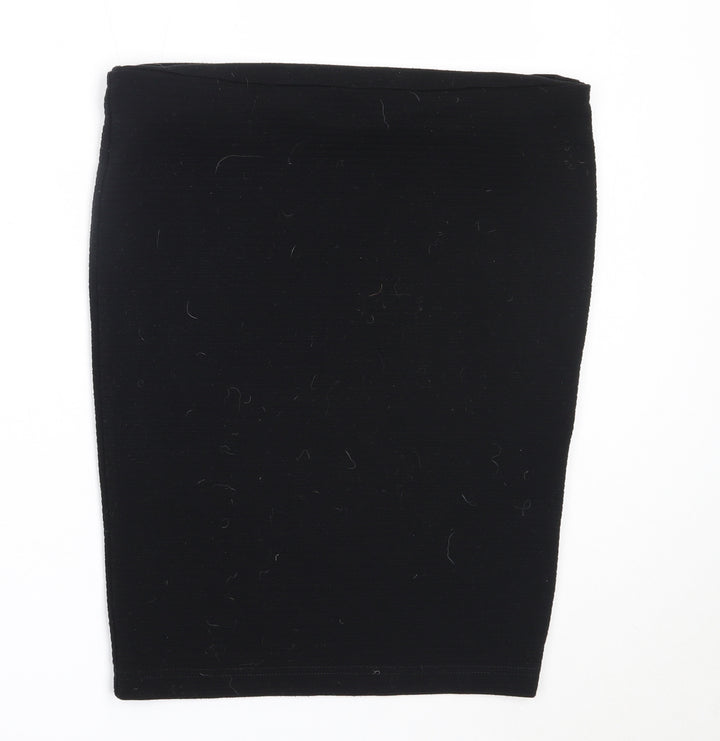Dunnes Stores Womens Black  Polyester Straight & Pencil Skirt Size S