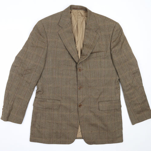 DaVinci Mens Brown  Wool Jacket Blazer Size 40