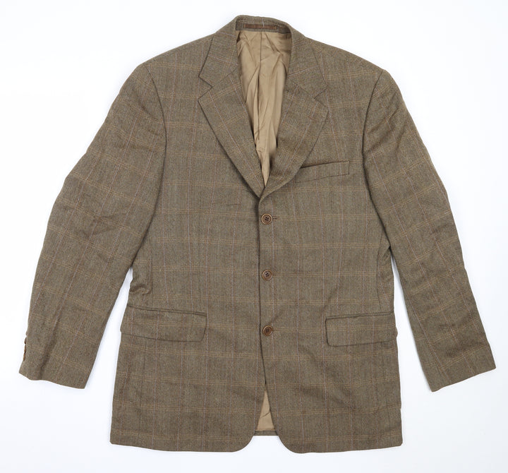 DaVinci Mens Brown Wool Jacket Blazer Size 40