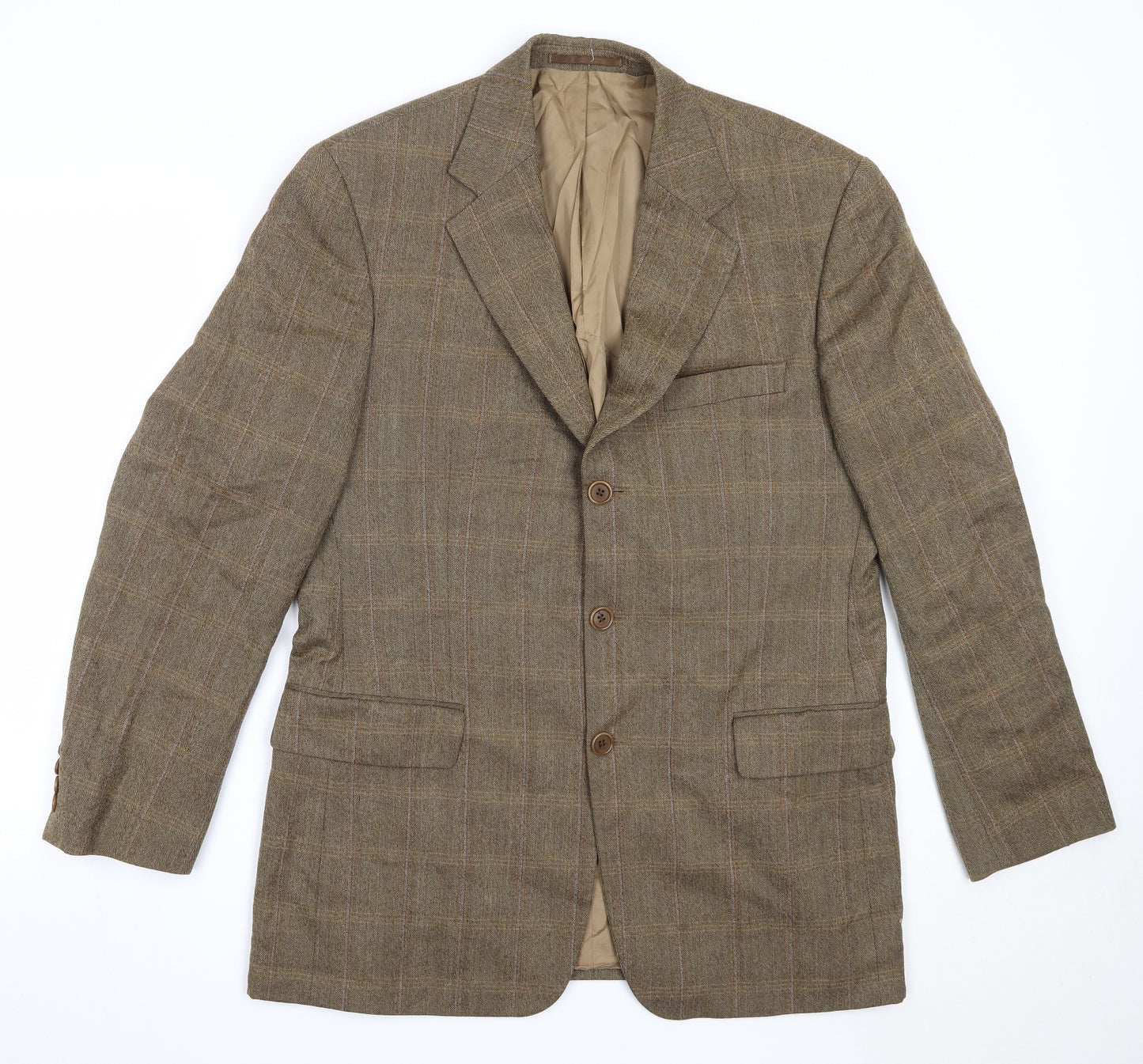 DaVinci Mens Brown  Wool Jacket Blazer Size 40