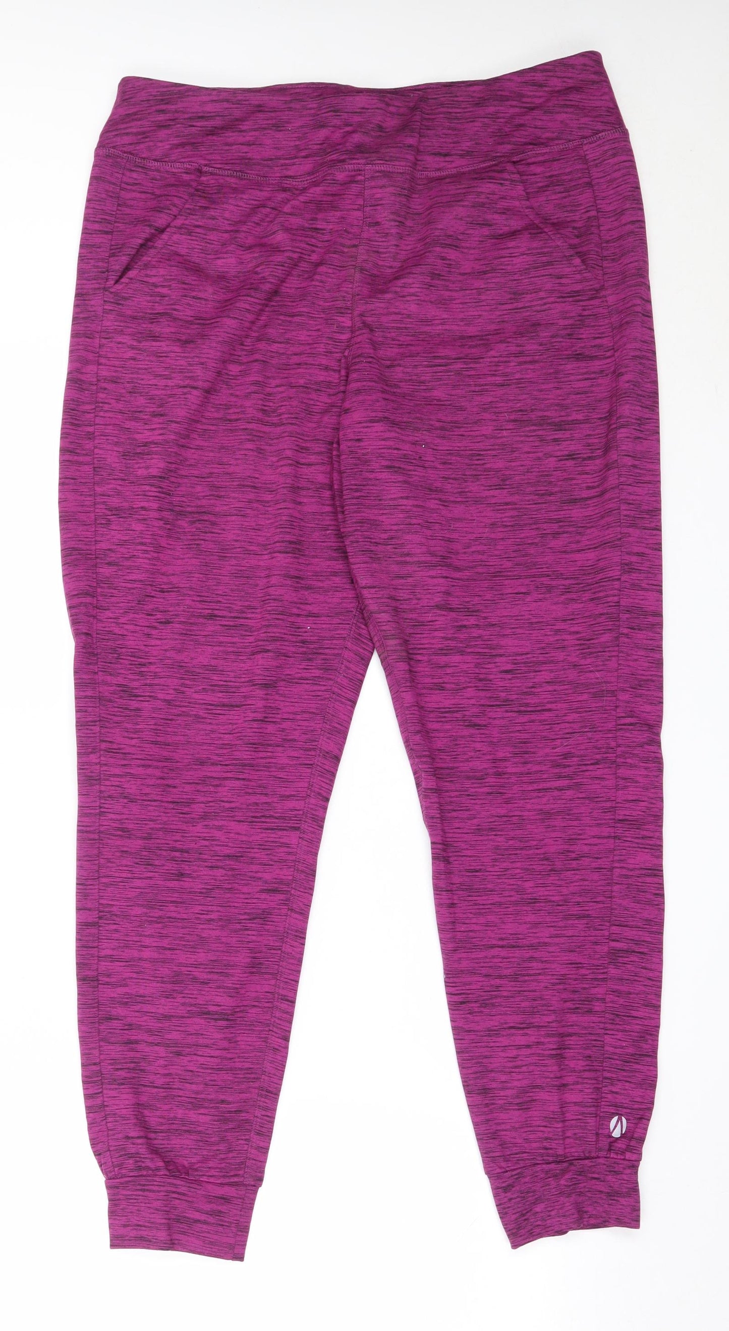 Marks and Spencer Womens Purple  Polyester Jogger Trousers Size 14 L28.5 in Regular