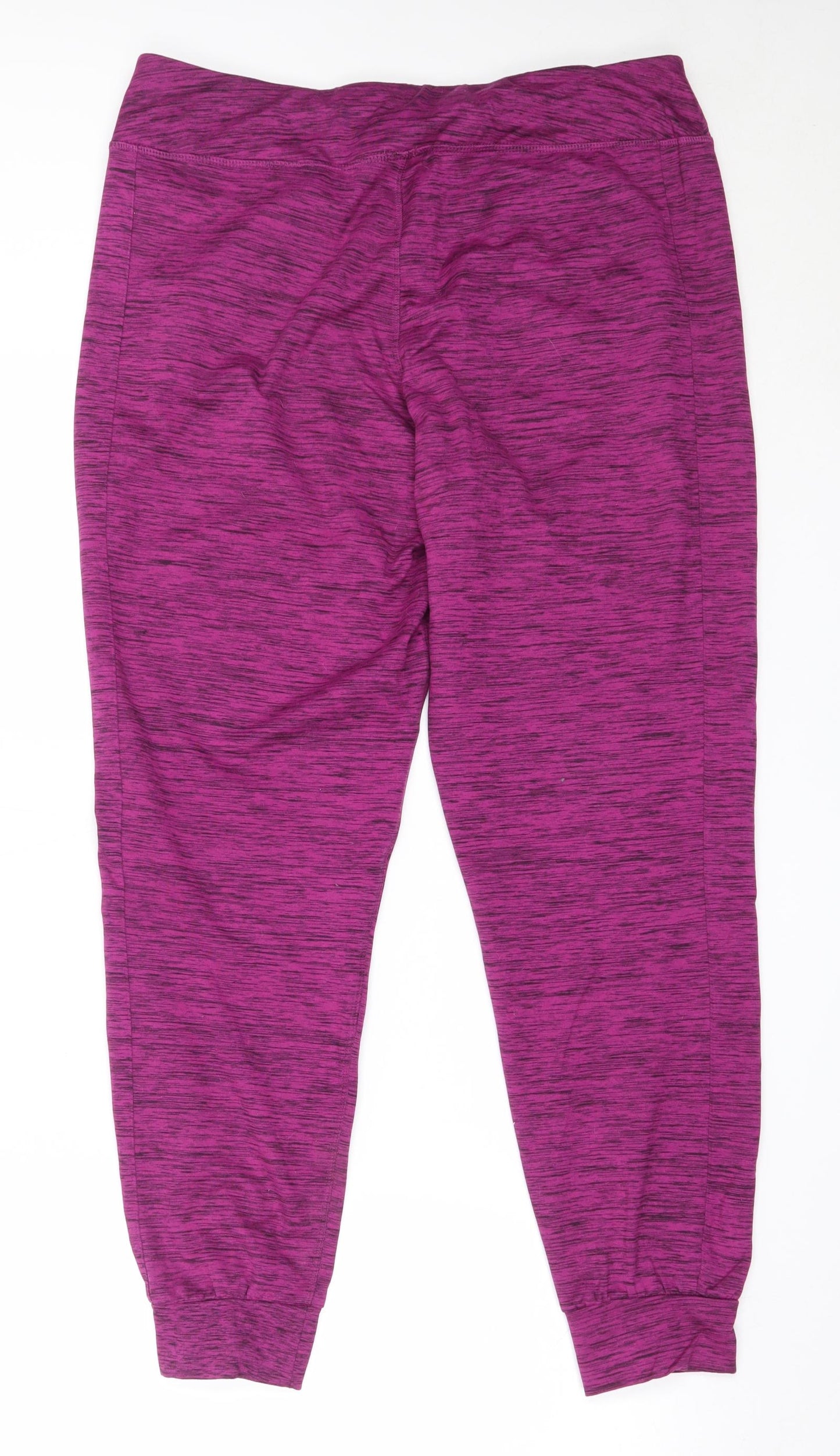 Marks and Spencer Womens Purple  Polyester Jogger Trousers Size 14 L28.5 in Regular