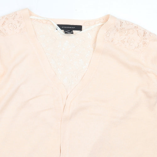 Atmosphere Womens Pink V-Neck  Cotton Cardigan Jumper Size XS