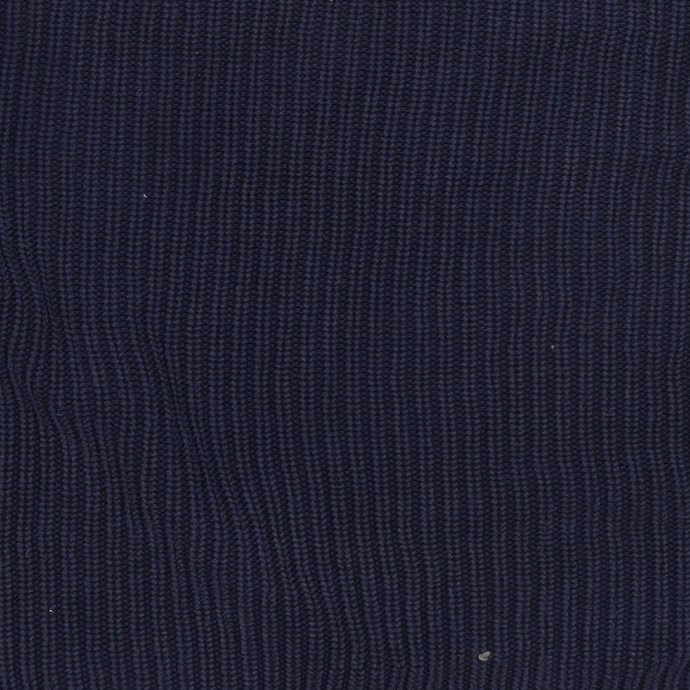 Marks and Spencer Womens Blue Round Neck  Cotton Pullover Jumper Size L