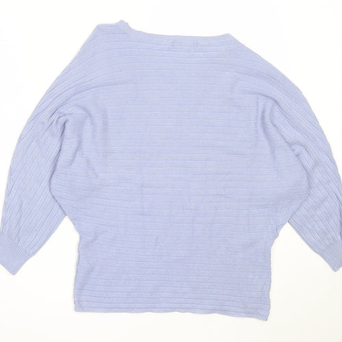 F&F Womens Blue Round Neck  Viscose Pullover Jumper Size 8