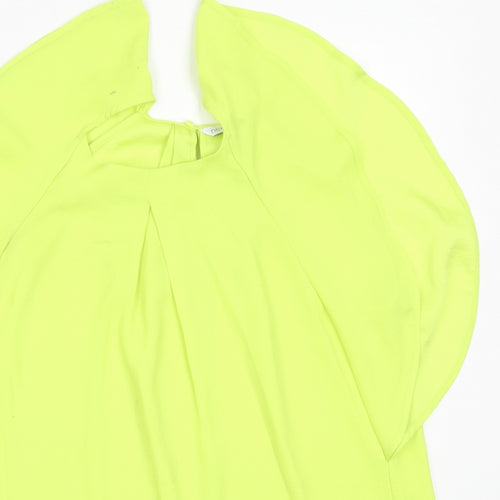 NEXT Womens Green  Polyester Basic Blouse Size 12 Round Neck