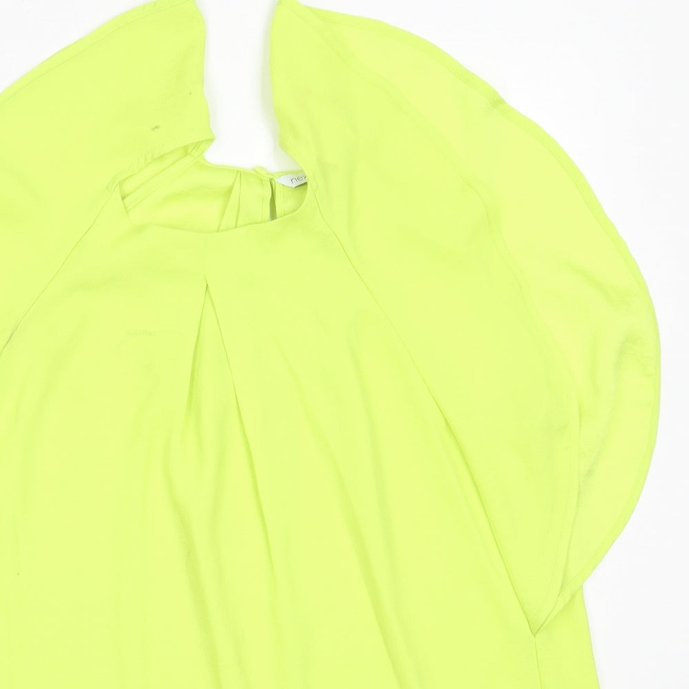 NEXT Womens Green  Polyester Basic Blouse Size 12 Round Neck