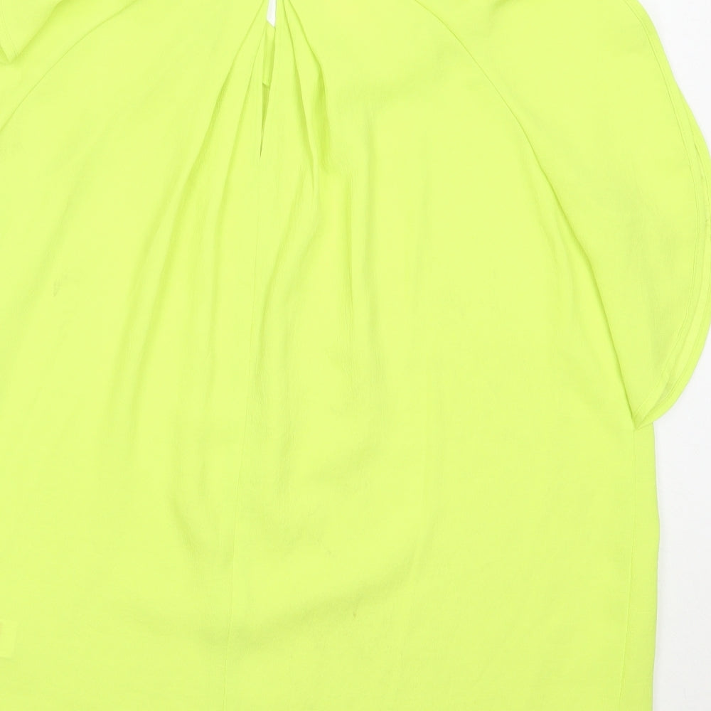 NEXT Womens Green  Polyester Basic Blouse Size 12 Round Neck