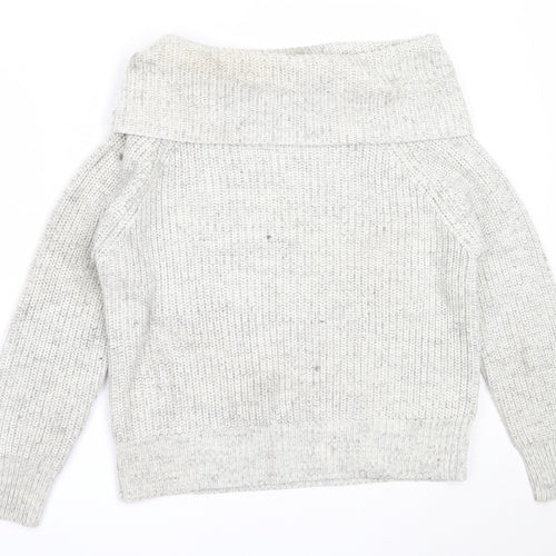New Look Womens Grey Roll Neck  Acrylic Pullover Jumper Size M