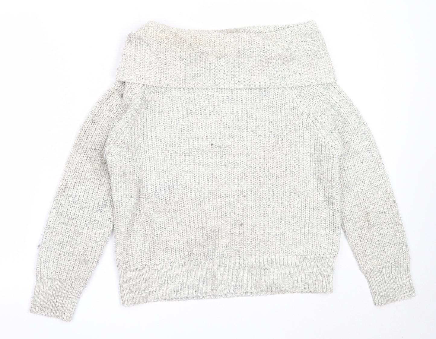 New Look Womens Grey Roll Neck  Acrylic Pullover Jumper Size M