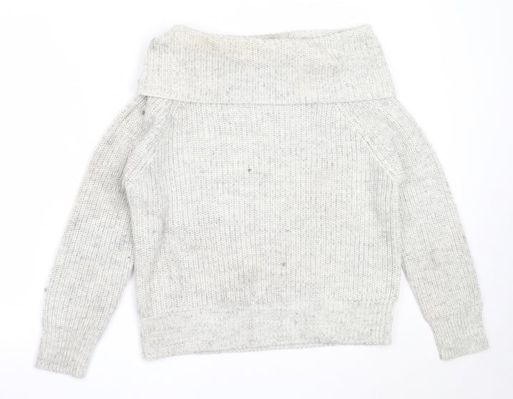 New Look Womens Grey Roll Neck  Acrylic Pullover Jumper Size M