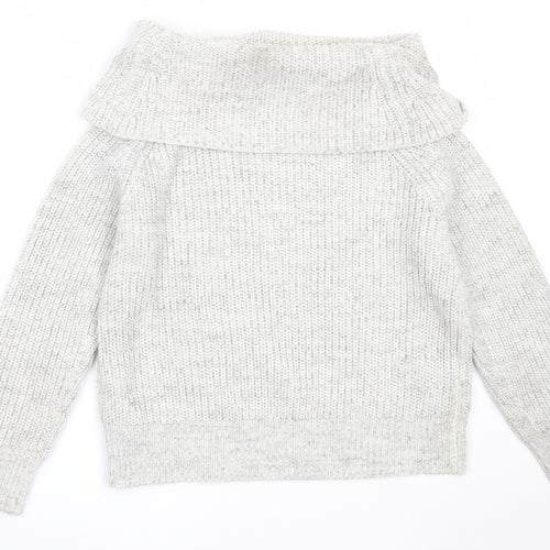 New Look Womens Grey Roll Neck  Acrylic Pullover Jumper Size M