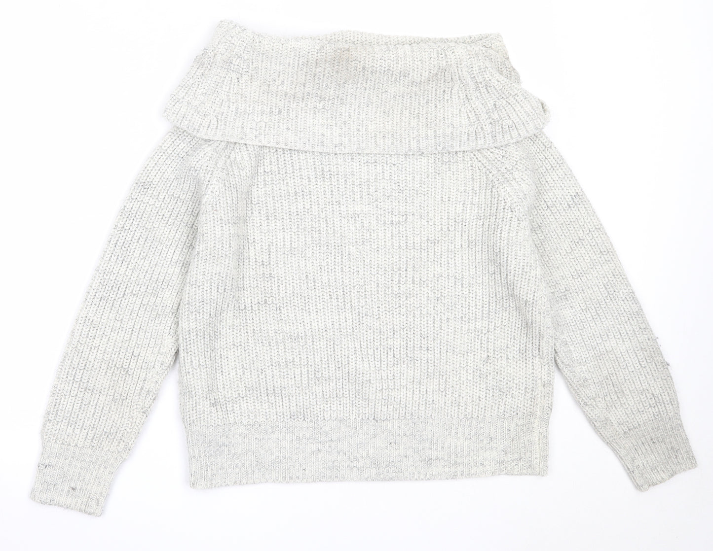 New Look Womens Grey Roll Neck  Acrylic Pullover Jumper Size M