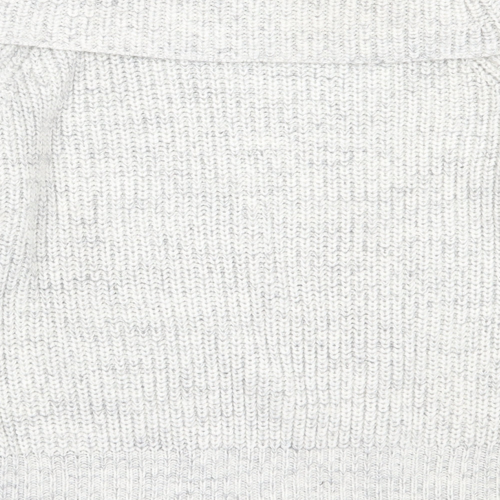 New Look Womens Grey Roll Neck  Acrylic Pullover Jumper Size M