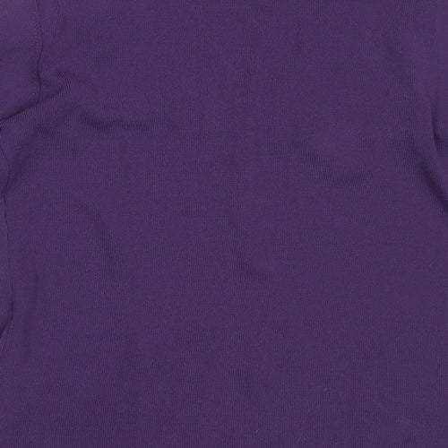 Sky Designs Womens Purple V-Neck  Viscose Cardigan Jumper Size S