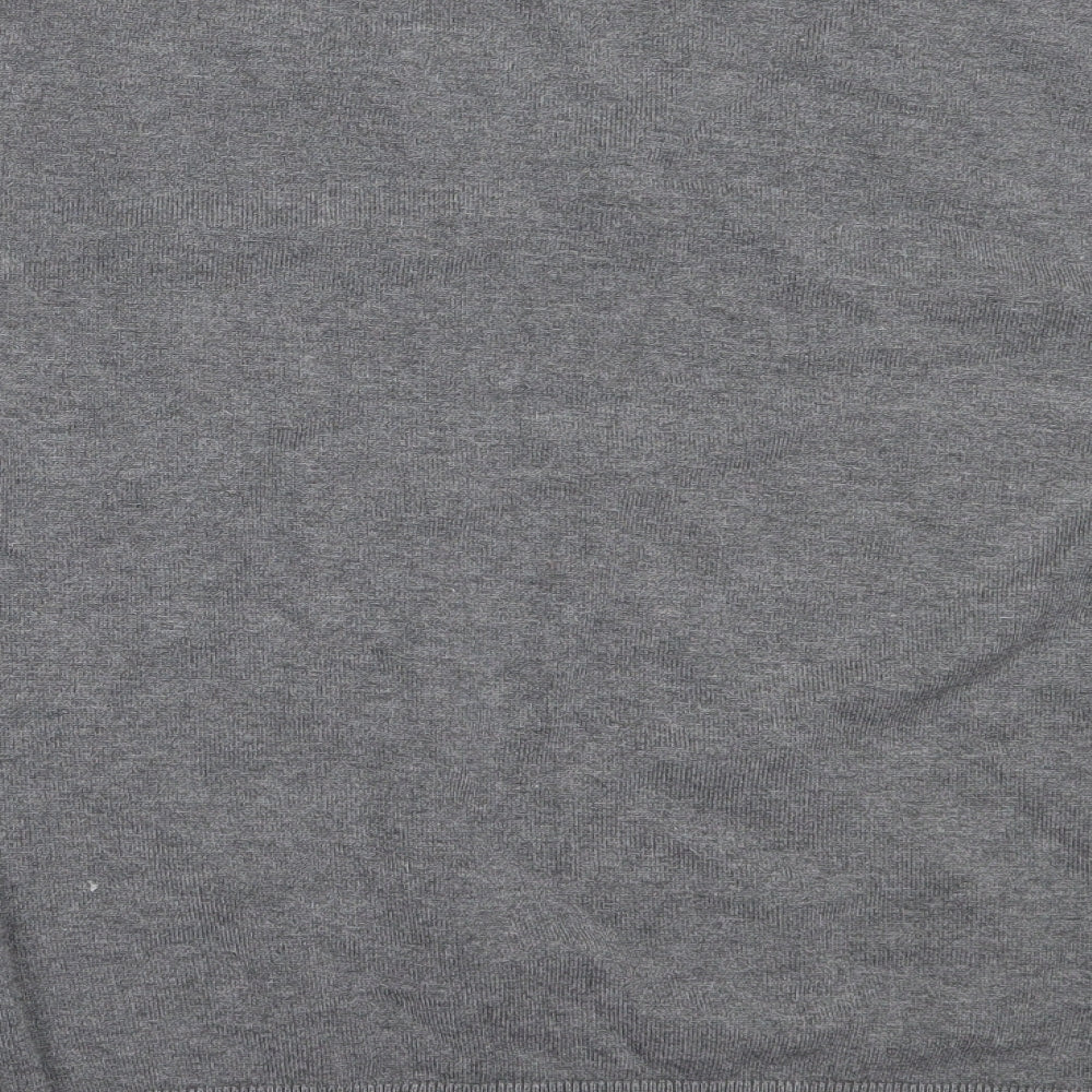 H&M Womens Grey V-Neck  Viscose Pullover Jumper Size L